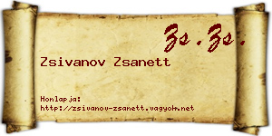 Zsivanov Zsanett névjegykártya